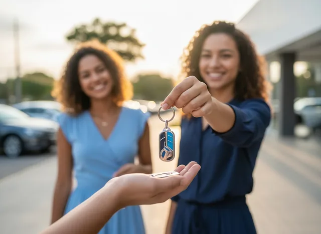 Entrega da chave de um carro